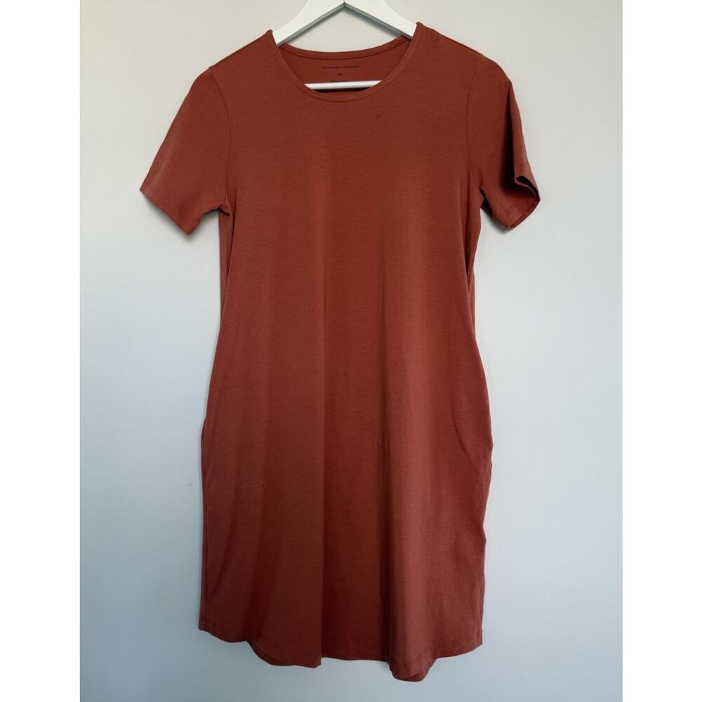 Universal Standard Knee Length T Shirt Dress Pockets Womens 2/4 Minimalist Comfy